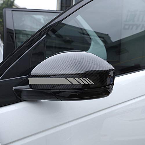 AUTODOMY Rückspiegel Aufkleber Auto mit Streifen Design Stripes Packet mit 6 Einheiten mit unterschiedlichen Breiten für das Auto (Silber) von AUTODOMY