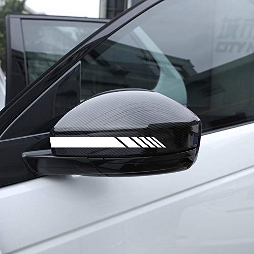 Autodomy Rückspiegel Aufkleber Stickers Auto mit Streifen Design Stripes Tuning 6 Stück mit Unterschiedlichen Breiten Sportdesign | Auto Tuning Aufkleber Streifen Weiß von AUTODOMY