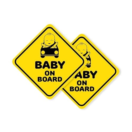 Autodomy 2 Stück Baby On Board Baby an Bord Externer Gebrauch | Hohe Sichtbarkeit aus Großer Entfernung | Baby on Board Aufkleber Auto Für alle Fahrzeugtypen | 10x10 cm Autodomy 2 Stück Baby On Board Baby an Bord Externer Gebrauch | Hohe Sichtbarkeit aus Großer Entfernung | Baby on Board Aufkleber Auto Für alle Fahrzeugtypen | 10x10 cm von AUTODOMY