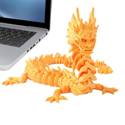 AUTOECHO 3D-Gedruckter Drache,3D-Gedruckter Drache - 13-Zoll-Gelenkgelenke 3D-Drachen - Osterkörbchenfüller, Drachenfigur, Flexibles Schreibtischspielzeug für die Osterparty von AUTOECHO