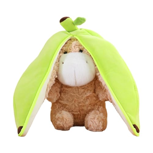 AUTOECHO Esel Plüschtier,Realistisches, weiches, kuscheliges Bananen-Esel-Spielzeug | Esel-Plüsch für EIN kuscheliges Erlebnis, Stoffpuppen in Tierform als Kindergeburtstagsgeschenk von AUTOECHO
