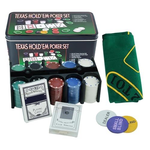 AUTOECHO Poker Chips Set - Zweihundert Teile Poker Set - rutschfest Abriebfest Multifunktionales Spiel Für Nacht Craps Reise Familie Freunde Kollegen von AUTOECHO
