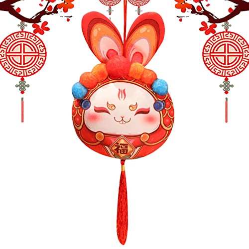 Chinesisches Neujahrs-Plüschtier, Frühlingsfest-Dekoration, Plüsch | Weiches gefülltes Kaninchenkissen Chinesisches Sternzeichen,Frühlingsfest-Dekoration, hautfreundliche, glatte Puppe für Zäune, von AUTOECHO