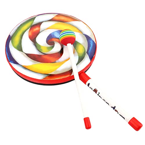 Lollipop-Trommel mit Trommelschläger, Lollipop-Trommelspielzeug, Langlebiges Vorschulspielzeug, Musikspielzeug zur Hand-Auge-Koordination für Kinder, Mädchen, Vorschullernen ab 3 Jahren von AUTOECHO