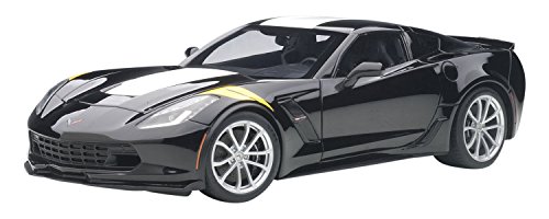 AUTOart – Miniatur Auto Chevrolet Corvette C7 Grand Sport 2017 Maßstab 1:18, 71273, schwarz/weiß/gelb von AUTOart