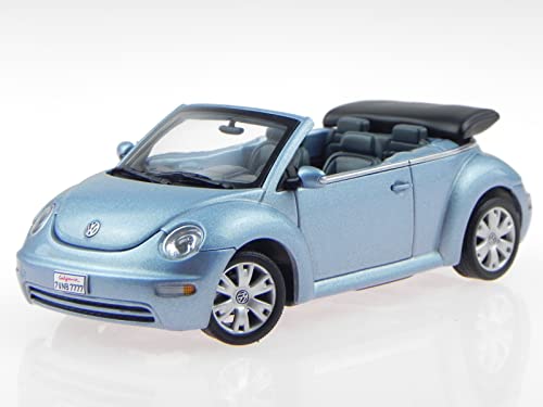 VW New Beetle Cabrio hell blau Int. grau Modellauto 59756 AutoArt 1:43 von AUTOart