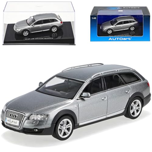 AUTOart A-U-D-I Allroad Quattro A6 A 6 C6 Silber Avant Grau Kombi 2001-2011 1/43 Auto Art Modellauto Modell Auto Sonderangebot von AUTOart