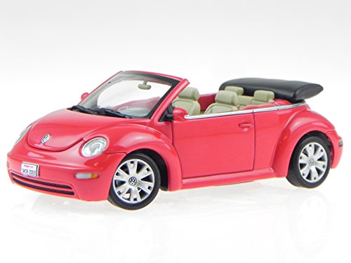 VW New Beetle Cabrio rot Verdeck schwarz Modellauto 59757 AutoArt 1:43 von AUTOart