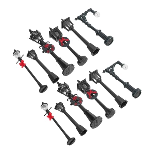 AUTSUPPL 12 Stück Teiliges Miniatur Straßenlampen für Puppenhäuser Vielseitige Mini Lampen für Dioramen Modelleisenbahn und Landschaftsgestaltung Detailreiche Miniatur Laternen für von AUTSUPPL