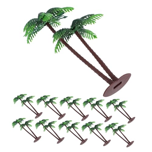 AUTSUPPL 15 Stück Kokospalmen Aus Kunststoff Für Kuchen- Und Cupcake-Dekoration, Realistische Miniaturbäume, Aquarienpflanzen, Gartenmodelllandschaft von AUTSUPPL