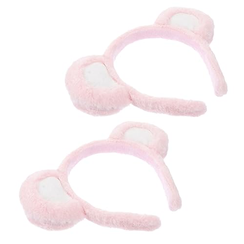 AUTSUPPL 2 Stück Niedliches Bärenohren Haarband aus Weichem Leichtes Bequemes Tierkostüm Haarreif für Party Make up und Alltagsgebrauch Dekoratives Cosplay Zubehör für Damen und Mädchen von AUTSUPPL