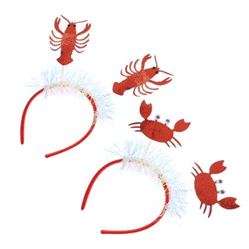 AUTSUPPL 2 Stück Teiliges Lobster und Crab Haarschmuck Life Kostüm Haarreif Fasching Karneval Party Zubehör Langlebig und Bequem von AUTSUPPL