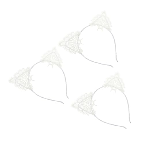 AUTSUPPL 3 Stück Teiliges Spitzen katzenohren haarband Bequem Tragbar Kopfbetonter Haarschmuck für Mädchen Geeignet für Halloween Weihnachten Party Karneval Festliche Kostümierung von AUTSUPPL