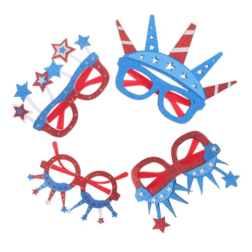 AUTSUPPL 4 Stück Usa Patriotische Sonnenbrillen 4. Juli Sternbrille Unabhängigkeitstag Brillen Partyzubehör Amerikanische Flagge Stern Photo Booth Requisiten Lustige Dekorationen AUTSUPPL 4 Stück Usa Patriotische Sonnenbrillen 4. Juli Sternbrille Unabhängigkeitstag Brillen Partyzubehör Amerikanische Flagge Stern Photo Booth Requisiten Lustige Dekorationen von AUTSUPPL