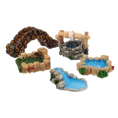 AUTSUPPL 5 Stück Teiliges Miniatur Resin Retro Brücke Landschaftsdekor Garten Ornament Zubehör Vintage Wasserbrunnen Teich Pool Grasfigur für Mikro-Garten DIY AUTSUPPL 5 Stück Teiliges Miniatur Resin Retro Brücke Landschaftsdekor Garten Ornament Zubehör Vintage Wasserbrunnen Teich Pool Grasfigur für Mikro-Garten DIY von AUTSUPPL