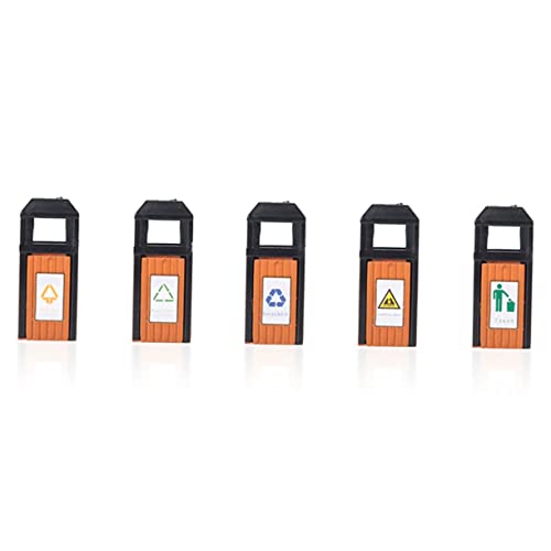 AUTSUPPL 5 Stück Teiliges Miniatur mülleimer Stabilem Abs Realistisch Gestaltete Mülltonnen für Puppenhaus Sandtisch Dekoration Detailgetreu und Kreativ für Miniatur straßenmodelle und von AUTSUPPL