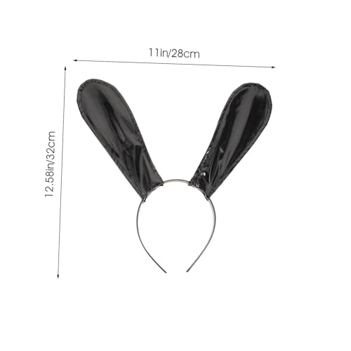 AUTSUPPL Hasenohren Haarreif Bunny Ears Headband aus Kunstleder Niedlicher Kaninchenohren Stirnband für Karneval Party Cosplay und Osterfest Bequemes Handgefertigtes Accessoire für Damen von AUTSUPPL
