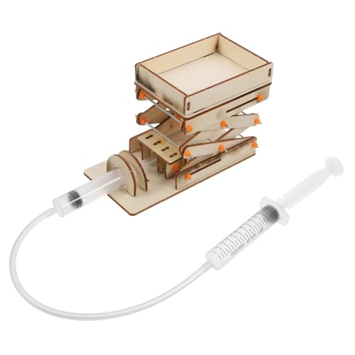 AUTSUPPL Hydraulisches DIY Hebebühnen Kit aus Holz für Bildungswissenschaftliches Experimentierspielzeug Robuster Kleiner Scherenwagen Fördert Problemlösung und Kreativität Stem von AUTSUPPL