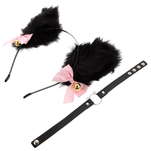 AUTSUPPL Katzenohren Haarreif und Weicher Plüschkragen Verstellbar Leicht und Komfortabel für Cosplay Partys Hochzeiten und Geburtstagsfeiern von AUTSUPPL