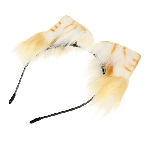 AUTSUPPL Kreativer Katzenohren Haarreif Orange Weiß für Cosplay Party Kostüm Mädchen Damen Langlebiges Partyaccessoire mit Süßen Katzenohren Vielseitig Verwendbar als Haarband für Karneval von AUTSUPPL