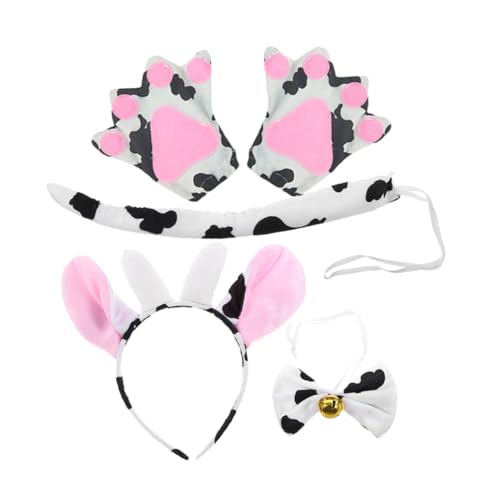AUTSUPPL Kuh Kostüm mit Stirnband Fliege und Langlebige Tierkostüm Requisiten für Bühnenauftritte Karneval Fasching und Cosplay Kreative Kuh accessoires für Erwachsene AUTSUPPL Kuh Kostüm mit Stirnband Fliege und Langlebige Tierkostüm Requisiten für Bühnenauftritte Karneval Fasching und Cosplay Kreative Kuh accessoires für Erwachsene von AUTSUPPL