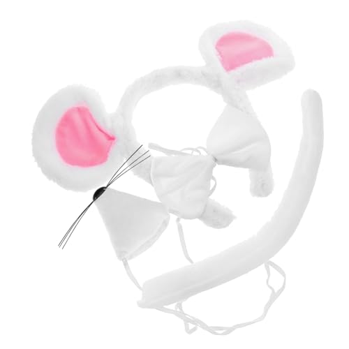 AUTSUPPL Mauskostüm Set mit Verstellbarem Stirnband Weichen Mausohren Weißer Nasenapplikation und Tierisches Verkleidungskit für Erwachsene und Geeignet für Halloween Karneval Cosplay und AUTSUPPL Mauskostüm Set mit Verstellbarem Stirnband Weichen Mausohren Weißer Nasenapplikation und Tierisches Verkleidungskit für Erwachsene und Geeignet für Halloween Karneval Cosplay und von AUTSUPPL
