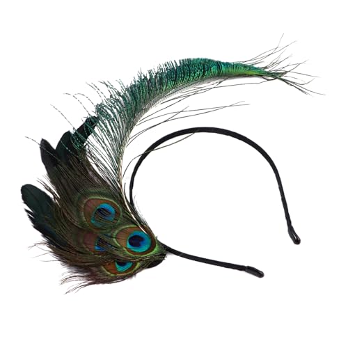 AUTSUPPL Pfauenfeder Haarschmuck Stirnband Einzigartiges Feder kopfschmuck Accessoire für Karneval Fasching Maskerade Bühnenauftritte Party Kostüm von AUTSUPPL