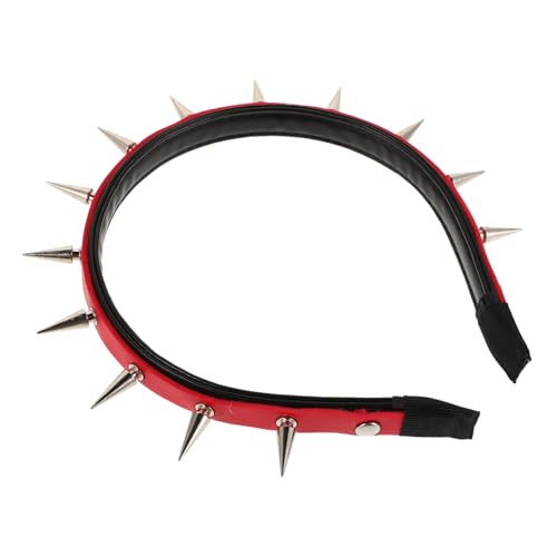 AUTSUPPL Punk Stirnband mit Roten Spikes Damen Goth Kopfschmuck für Halloween Fasching Party Cosplay Modisches Haaraccessoire Langlebig Bequem Sicher von AUTSUPPL