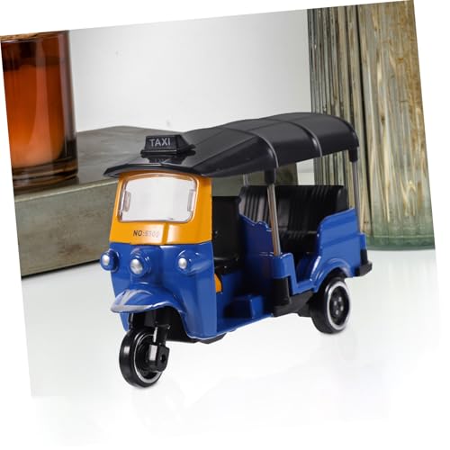 AUTSUPPL Retro Miniatur Dreirad Modell aus Robustem und Kunststoff Rustikale Tricycle Figurine für Wohnzimmer Büro Dekoratives Sammlerstück in Blau Leicht Platzierbar von AUTSUPPL