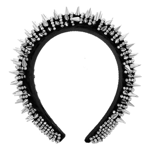 AUTSUPPL Steampunk Stirnband mit Weißen Kristall nieten Gepolstert und Robust Trendiges Haaraccessoire für Damen für Cosplay Party und Modische Head Decoration von AUTSUPPL