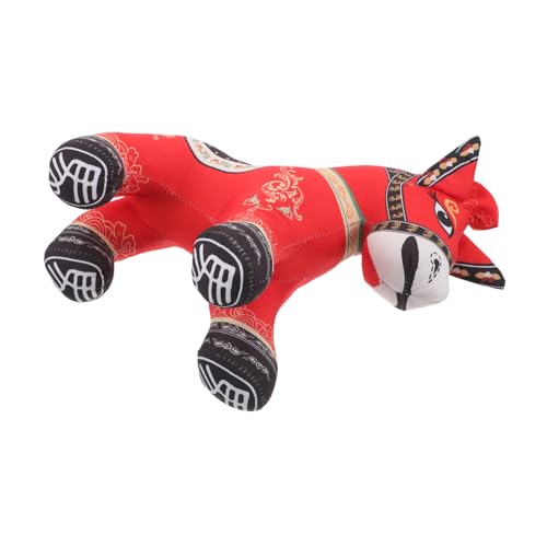 AUTSUPPL Sternzeichen Pferdekissen Tragbare Stofftier Pferdefiguren Für Plüschpferdepuppe Simulationspferdepuppe Dekorative Pferdepuppe Neujahrspferd Souvenir Gefüllte Puppe Roter von AUTSUPPL