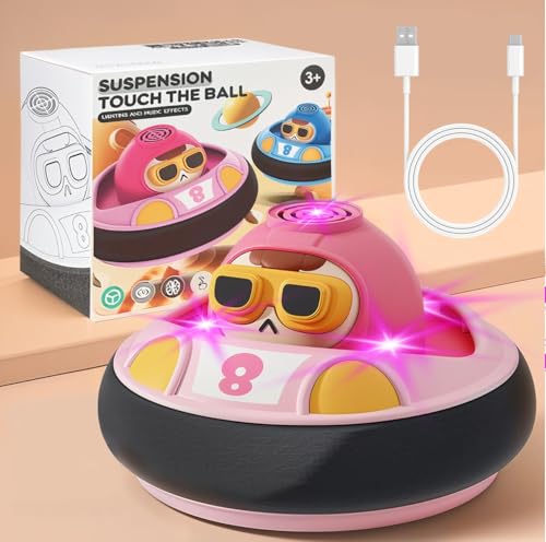 Air Power Fußball mit Musik und LED-Lichtern, Sicherer Schaumstoff-Stoßfänger, Wiederaufladbares LED-Fußballspielzeug, Kinder-Schwebefußball Geschenk für Jungen und Mädchen Air Power-Fußballspiele von AUTTOYS