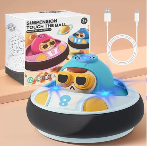 Air Power Fußball mit Musik und LED-Lichtern, Sicherer Schaumstoff-Stoßfänger, Wiederaufladbares LED-Fußballspielzeug, Kinder-Schwebefußball Geschenk für Jungen und Mädchen Air Power-Fußballspiele von AUTTOYS