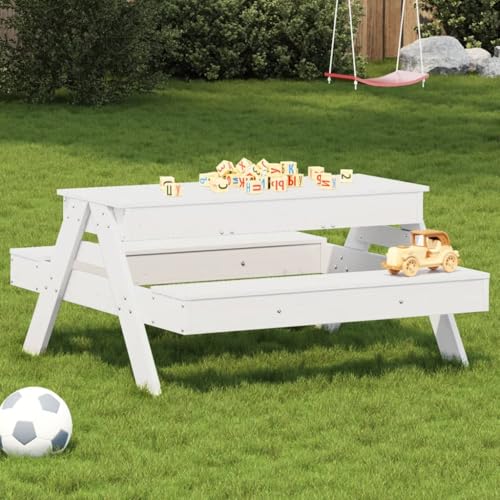 AUUIJKJF Home Items, Picknicktisch mit Sandkasten für Kinder, weißes Massivholz, Kiefer, Anzugmöbel AUUIJKJF Home Items, Picknicktisch mit Sandkasten für Kinder, weißes Massivholz, Kiefer, Anzugmöbel von AUUIJKJF