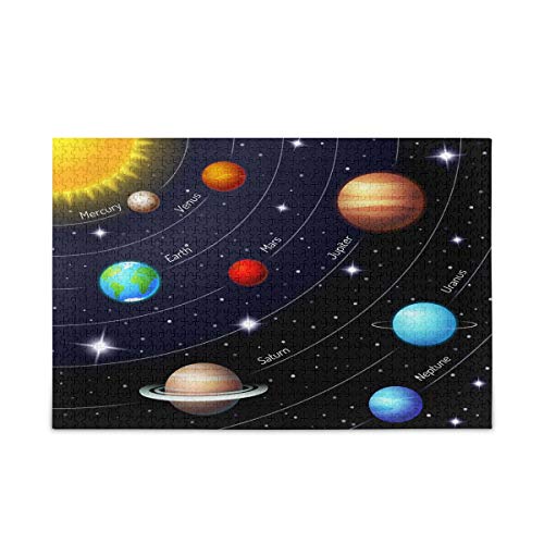BIGJOKE Universum Galaxy Sonnensystem Puzzles 1000 Teile für Erwachsene Holzpuzzle Lustiges Spiel für Teenager und Familie von AUUXVA