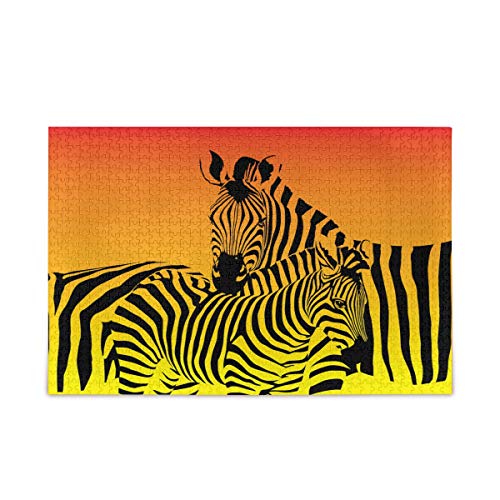 BIGJOKE afrikanische Zebra-Druck-Puzzles 1000 Teile für Erwachsene Holz-Puzzles lustiges Spiel für Teenager und Familie von AUUXVA