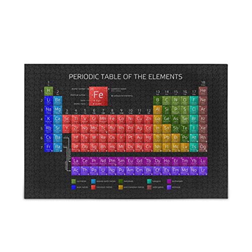 Bigjoke Periodensystem der Elemente, Bildungspuzzles, 1000 Teile für Erwachsene, Holz-Puzzles, lustiges Spiel für Teenager und Familie von AUUXVA