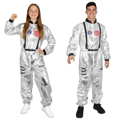 AUYAO Astronaut Kostüm Herren Silber Astronautenkostüm Erwachsene Astronautenoverall Astronauten Kostüm Overall Unisex Weltall Kostüm für Damen Raumfahrer Costume Spaceman Kostüm Outfit Halloween (M) AUYAO Astronaut Kostüm Herren Silber Astronautenkostüm Erwachsene Astronautenoverall Astronauten Kostüm Overall Unisex Weltall Kostüm für Damen Raumfahrer Costume Spaceman Kostüm Outfit Halloween (M) von AUYAO