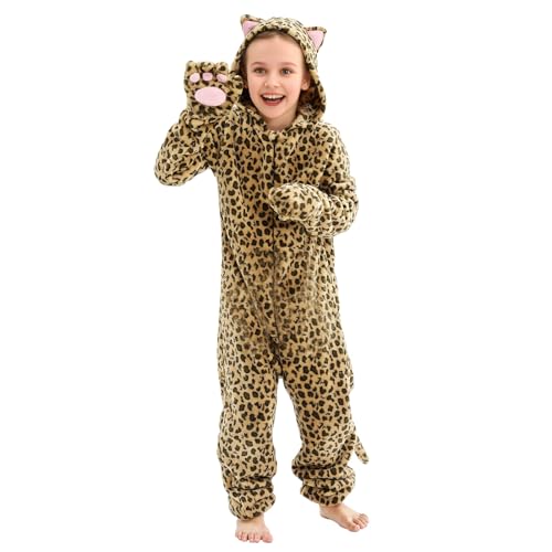 AUYAO Leopard Overall Kinder Leopardenanzug Mädchen Katze Einteiler Kostüm Kinder Tier Pyjama Jumpsuit Jungen Leopard-Katze Halloween Kostüm Tierkostüm Overall für Tier Cosplay Mottoparty Karneval 130 AUYAO Leopard Overall Kinder Leopardenanzug Mädchen Katze Einteiler Kostüm Kinder Tier Pyjama Jumpsuit Jungen Leopard-Katze Halloween Kostüm Tierkostüm Overall für Tier Cosplay Mottoparty Karneval 130 von AUYAO