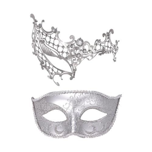 AUklOPVZZ 2 Stück High End Textur Maskerade Masken, angenehm zu tragen, Gummiband, Abschlussball Maskerade Gesichtsmaske, ABS Ballmaske, Augenmaske, Stil 18 von AUklOPVZZ