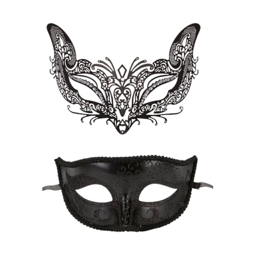 AUklOPVZZ 2 Stück High End Textur Maskerade Masken, angenehm zu tragen, Gummiband, Abschlussball Maskerade Gesichtsmaske, ABS Ballmaske, Augenmaske, Stil 8 von AUklOPVZZ