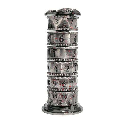 DND Fingerspitzen-Spinner-Würfel, polyedrisches rotierendes Metallwürfel-Set für Dungeons and Dragons Rollenspiele, Brettspiel (Silber) von AVACOME