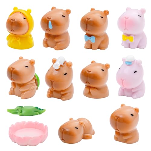 AVCXEC 12 Stück Capybara Mini Figuren, Capibara Kleine Figuren, Kapibara Mini Tiere Figuren, Cabybara Kleine Tiere Figuren. Cabibara mini Harz Figuren für Kuchendekoration, Gartenzubehör, Schreibtisch AVCXEC 12 Stück Capybara Mini Figuren, Capibara Kleine Figuren, Kapibara Mini Tiere Figuren, Cabybara Kleine Tiere Figuren. Cabibara mini Harz Figuren für Kuchendekoration, Gartenzubehör, Schreibtisch von AVCXEC