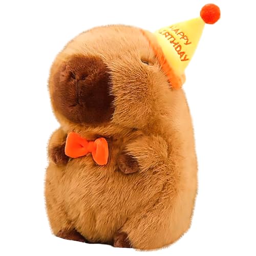 AVCXEC Capybara Plüschtier, 25cm Capybara Kuscheltier, Niedliche Capybara Plushies mit Geburtstagshut, Super Weiche Gefüllte Capybara Stofftier Plüsch Puppen für Kinder Geburtstagsgeschenk Home Deko AVCXEC Capybara Plüschtier, 25cm Capybara Kuscheltier, Niedliche Capybara Plushies mit Geburtstagshut, Super Weiche Gefüllte Capybara Stofftier Plüsch Puppen für Kinder Geburtstagsgeschenk Home Deko von AVCXEC