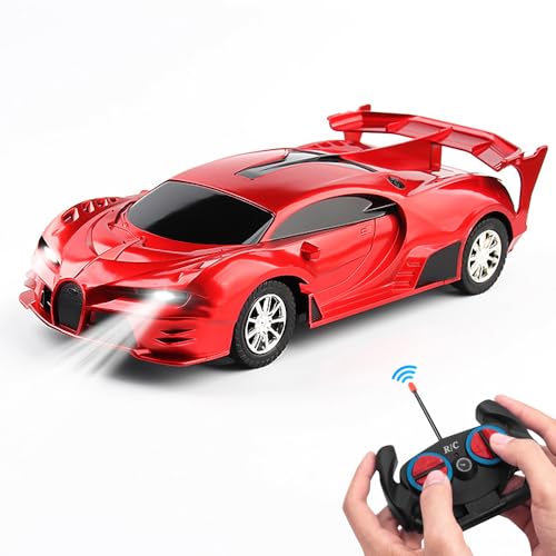 AVCXEC Ferngesteuertes Auto für Kinder, 1:18 Maßstab, Mit Licht, 2.4 GHz RC-Auto für Jungen und Mädchen Ab 3 Jahren (Rot) von AVCXEC