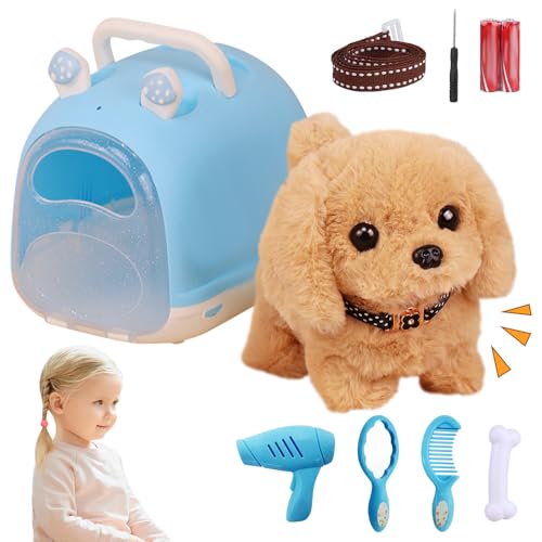 AVCXEC Hund Spielzeug Kinder, Hund mit Leine der Läuft und Bellt, Kuscheltier Hund Elektrischer Hundekäfig, Interaktives Spielzeug Geschenke Für Kinder Mädchen Junge 3 4 5 6 Jahre 8TH4P7Q von AVCXEC