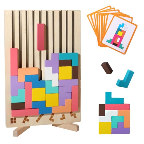AVCXEC Tetris Holzspiel, 3D Holz Tetris, Holz Stapelspiel Tetris mit 10 Karten, Montessori Spielzeug, 3D Bunt Tetris Blöcke Stapelspiel mit Halterung, Gehirn Spielzeug ab 3 Jahren,Geschenke für Kinder AVCXEC Tetris Holzspiel, 3D Holz Tetris, Holz Stapelspiel Tetris mit 10 Karten, Montessori Spielzeug, 3D Bunt Tetris Blöcke Stapelspiel mit Halterung, Gehirn Spielzeug ab 3 Jahren,Geschenke für Kinder von AVCXEC