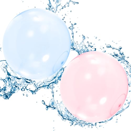 Bubble Ball, 2 Stück XXL Wasserblasenball, Wasserball Transparenter Hüpfballon, Transparenter Wasserblasenball, Aufblasbarer Wasserball, Reißfeste Ballons, Bubble Ball Outdoor Für Kinder Strand von AVCXEC