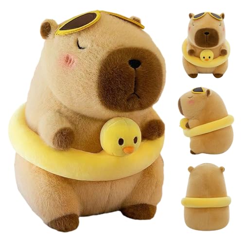 Capybara Kuscheltier, 25cm Niedliche Capybara Plüschtier Squishmallow Capybara Plushies mit Schwimmring Kuscheltier Capybara Stofftier Plüsch Capybara Plushie Puppen für Jungen Mädchen (Schwimmring) Capybara Kuscheltier, 25cm Niedliche Capybara Plüschtier Squishmallow Capybara Plushies mit Schwimmring Kuscheltier Capybara Stofftier Plüsch Capybara Plushie Puppen für Jungen Mädchen (Schwimmring) von AVCXEC