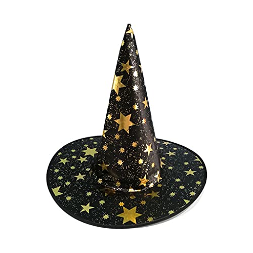 AVKGCZ Halloween Bronzing Hexe Zauberer Hut Kopfbedeckung Maskerade Peaked Cosplay Requisiten Dekoration Verkleidung Party Kostüm von AVKGCZ